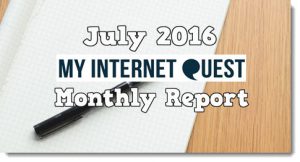 My Internet Quest monthly report