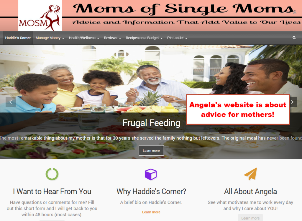 Angela's website
