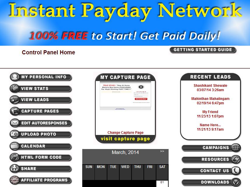 Instant Payday Network members area