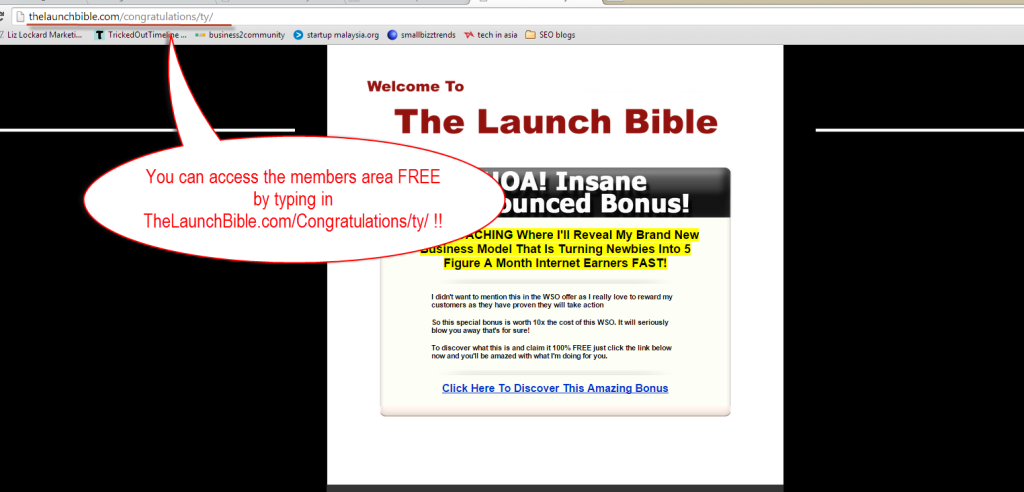 Anyone can access the member's area of The lauch bible