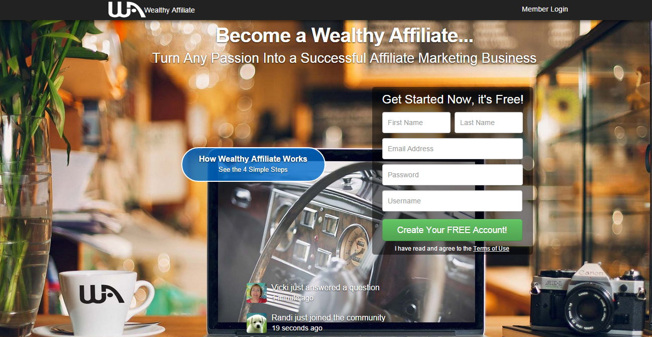 Wealthy Affiliate Home Page