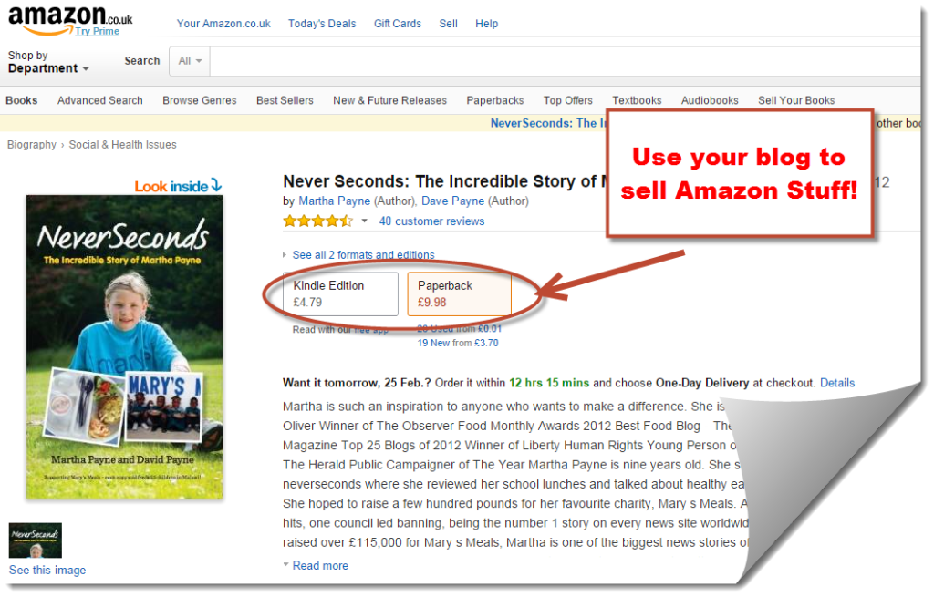 Never seconds Amazon offer