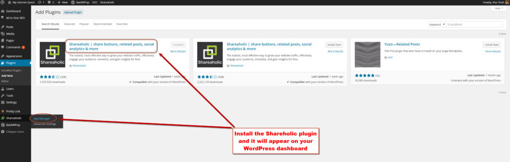 SHareholic plugin