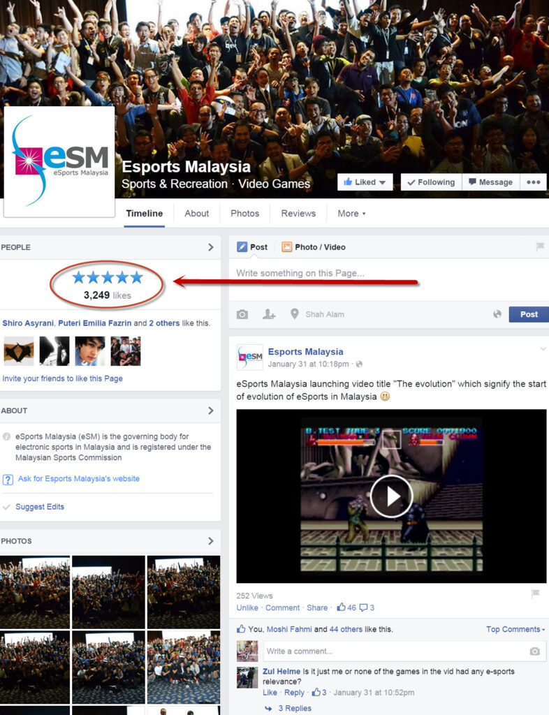 eSports Malaysia FB page