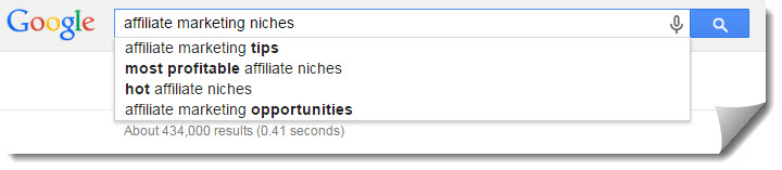 google suggest for affiliate marketing niches