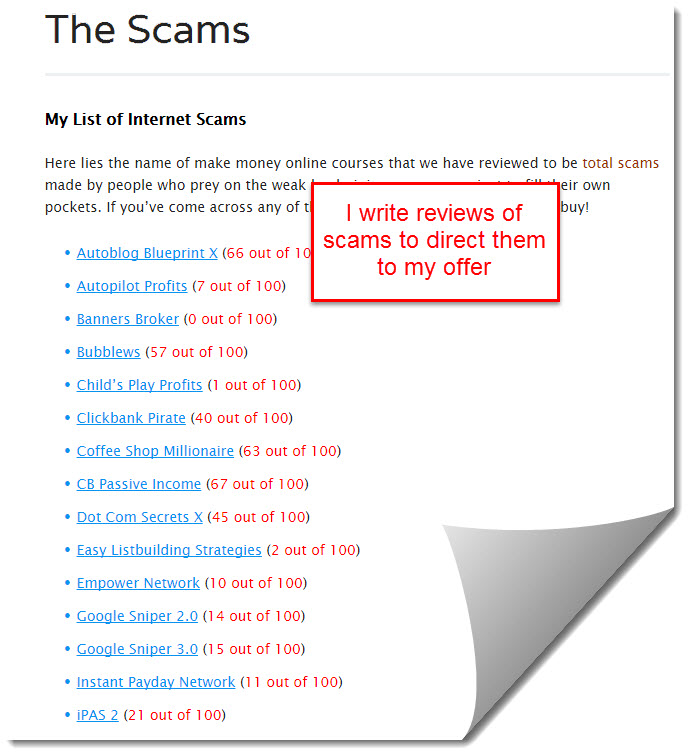 list of scams My Internet Quest