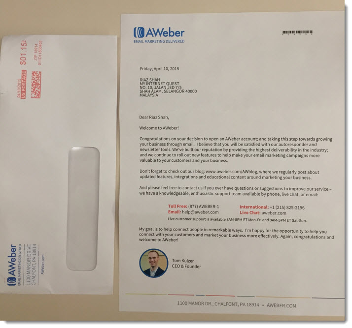Aweber letter