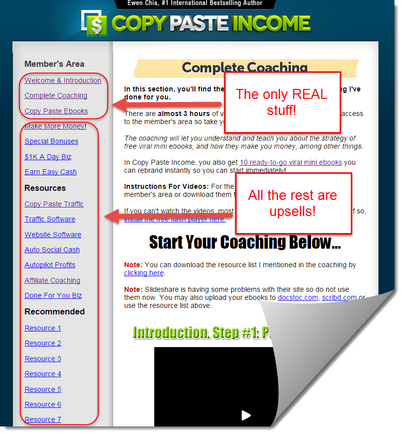 copy paste income members area