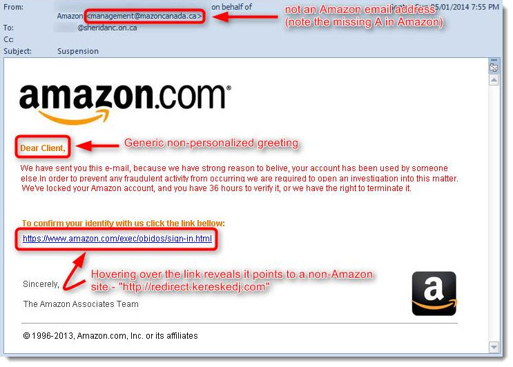 amazon phishing scam