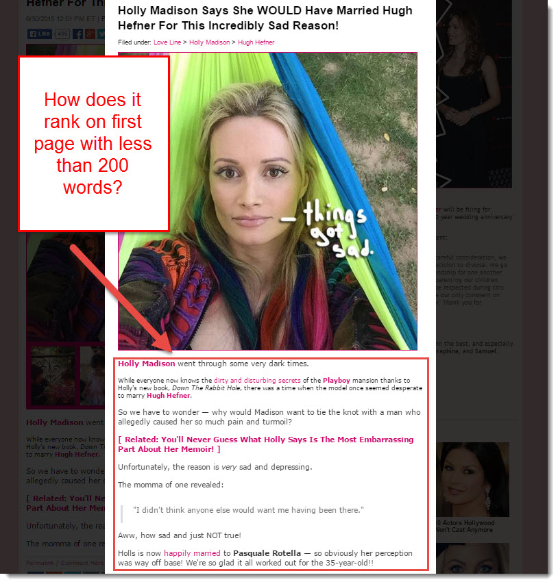 alt text plays a role in ranking through images, Holly Madison. Madison Ivy, Hue Hefner
