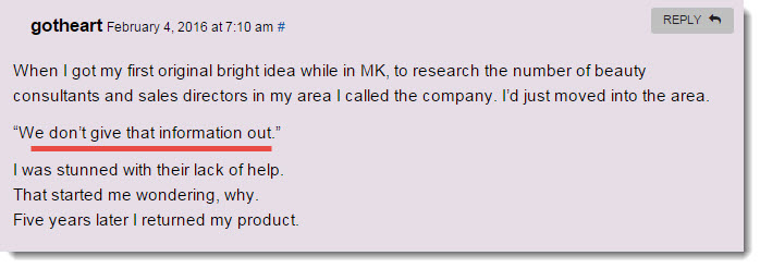 market saturation complaint for mary kay
