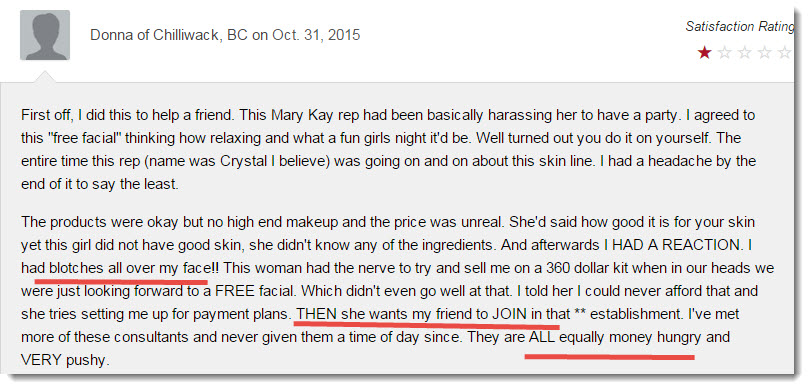 mary kay product complaint 2