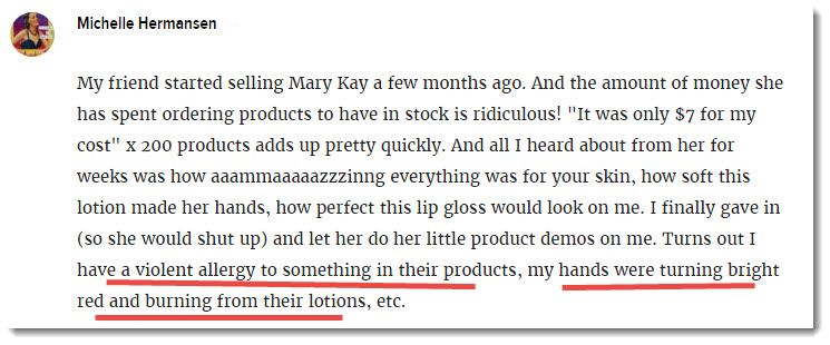mary kay product complaint