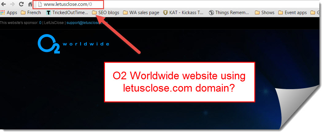 o2 worldwide using let us close domain