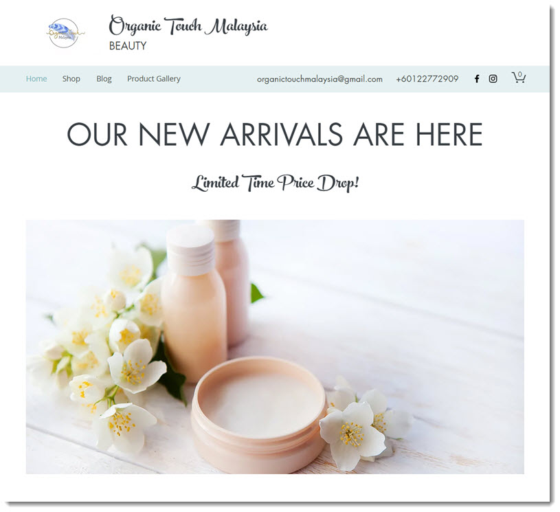 organic touch malaysia website screenshot