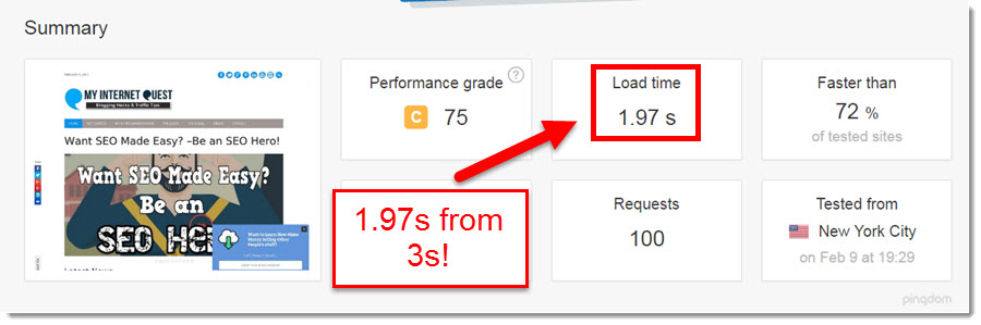faster page load speed