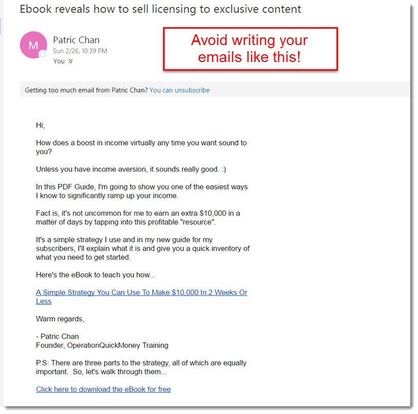 how not to write an email