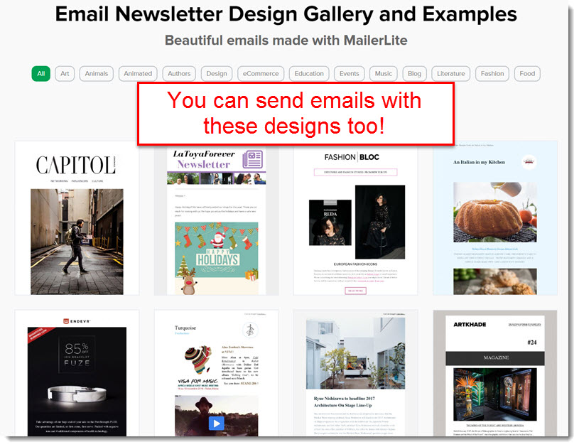 newsletter designs mailer lite