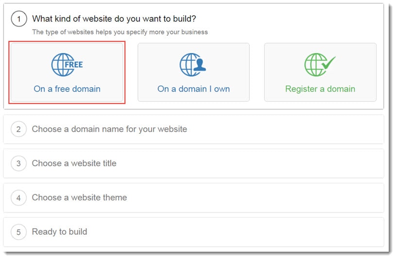 siterubix website build step 1