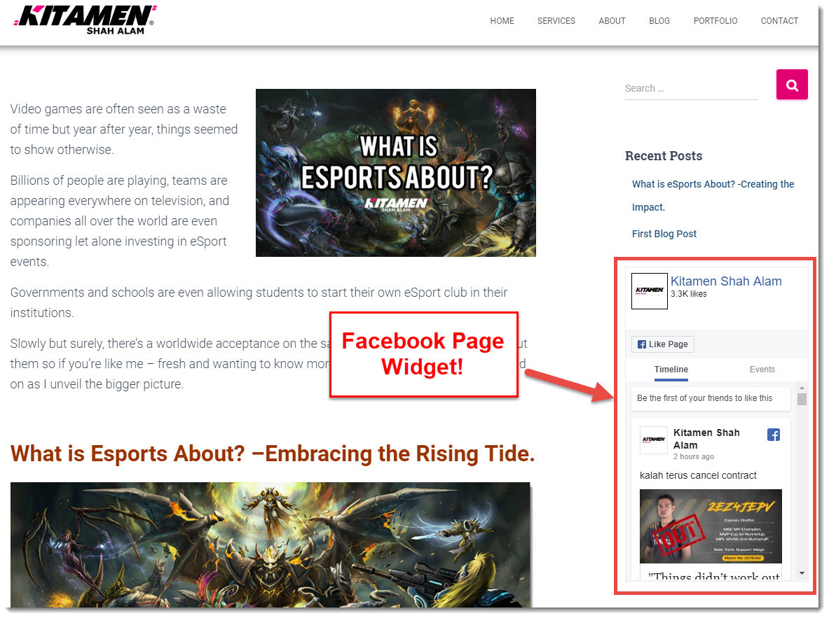 how i embed the facebook widget to your site