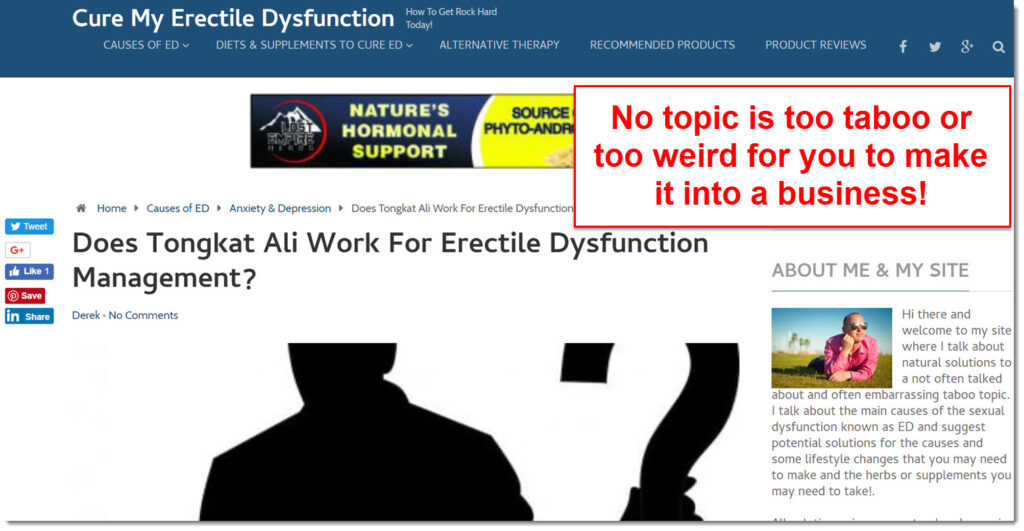 cure my erectile dysfunction homepage screenshot
