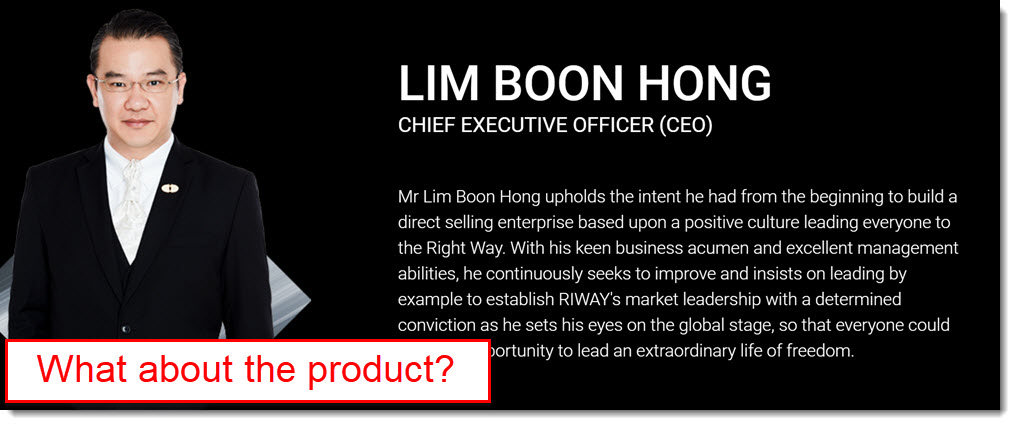 CEO profile has nothing to do withg product