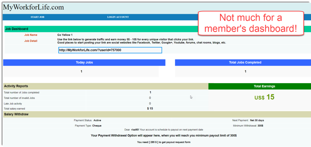 MWFL members dashboard