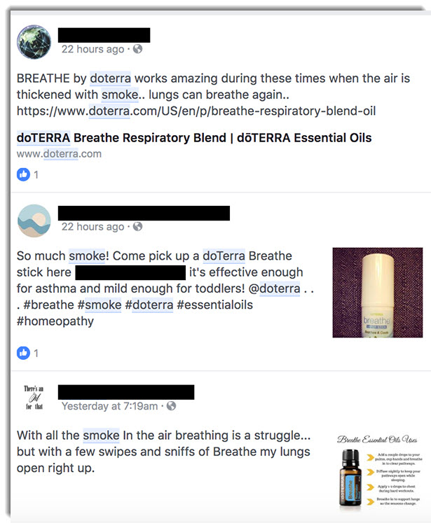 doterra reps promoting on FB hungry for sales