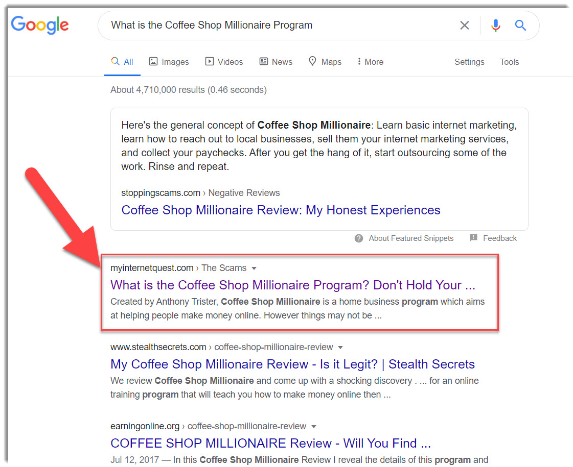 coffee shop millionaire google search