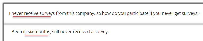 Not receiving surveys in BI