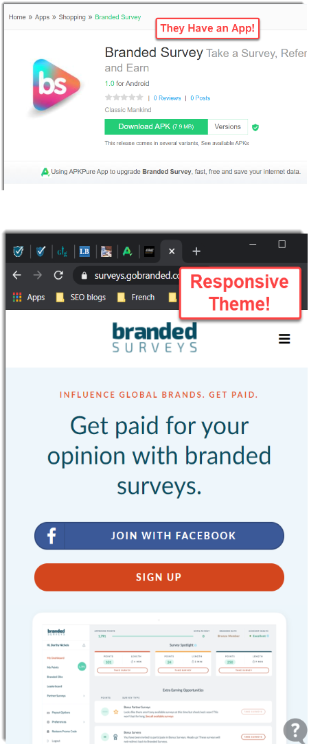 App and responsive theme Branded Surveys