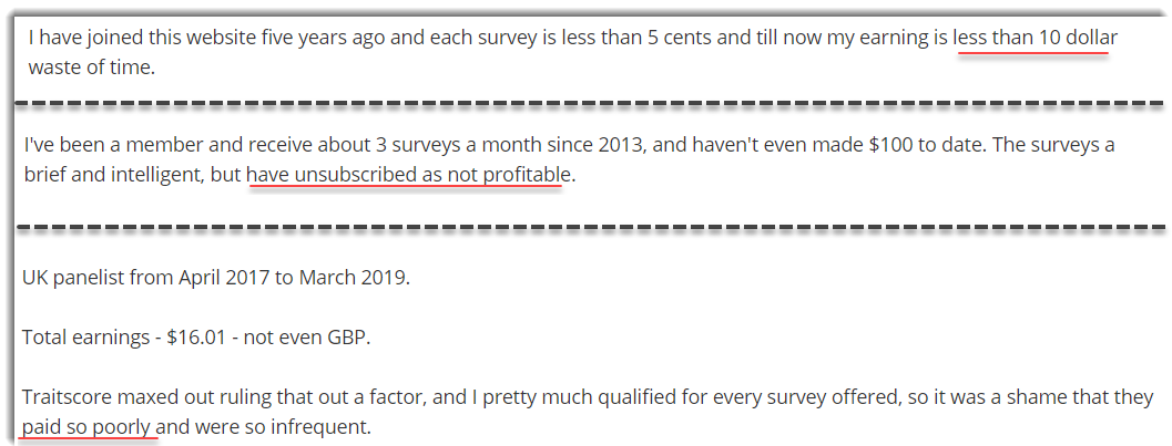 Low earnings PaidViewPoint complaints