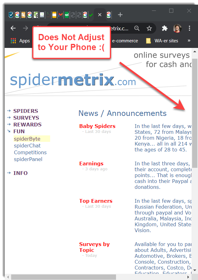 Non Responsive theme SpiderMetrix