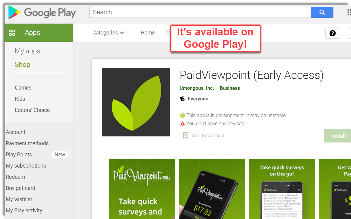 PaidViewPoint on Google Play
