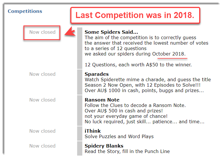 SpiderMetrix Competitions are closed